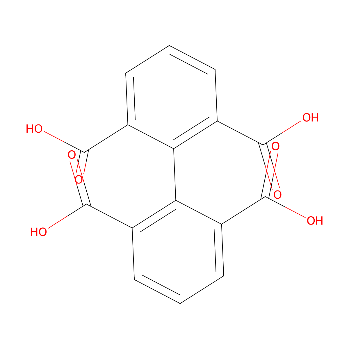 [1,1'-Biphenyl]-2,2',6,6'-tetracarboxylic acid molecular structure, CAS 4371-27-1