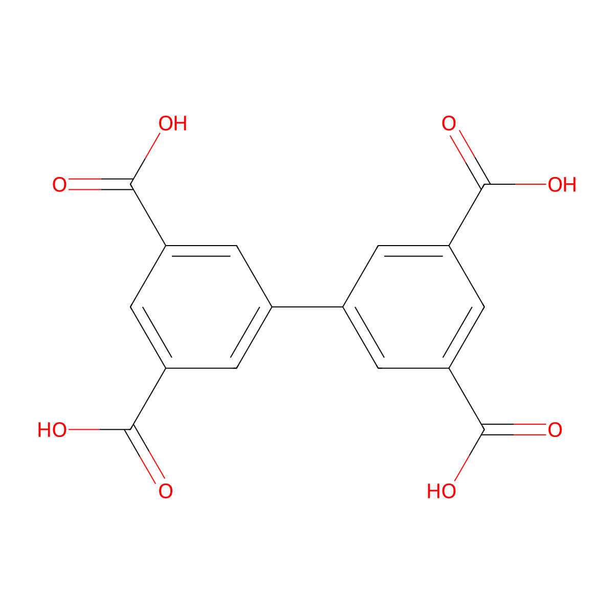 Biphenyl-3,3',5,5'-tetracarboxylic Acid molecular structure, CAS 4371-28-2