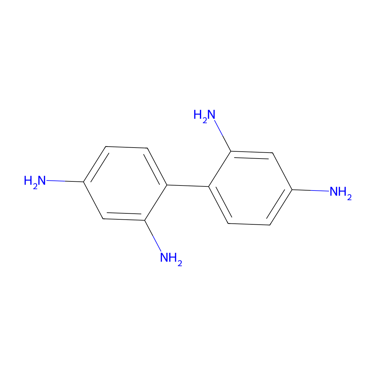 4-(2,4-Diaminophenyl)benzene-1,3-diamine molecular structure, CAS 4371-30-6