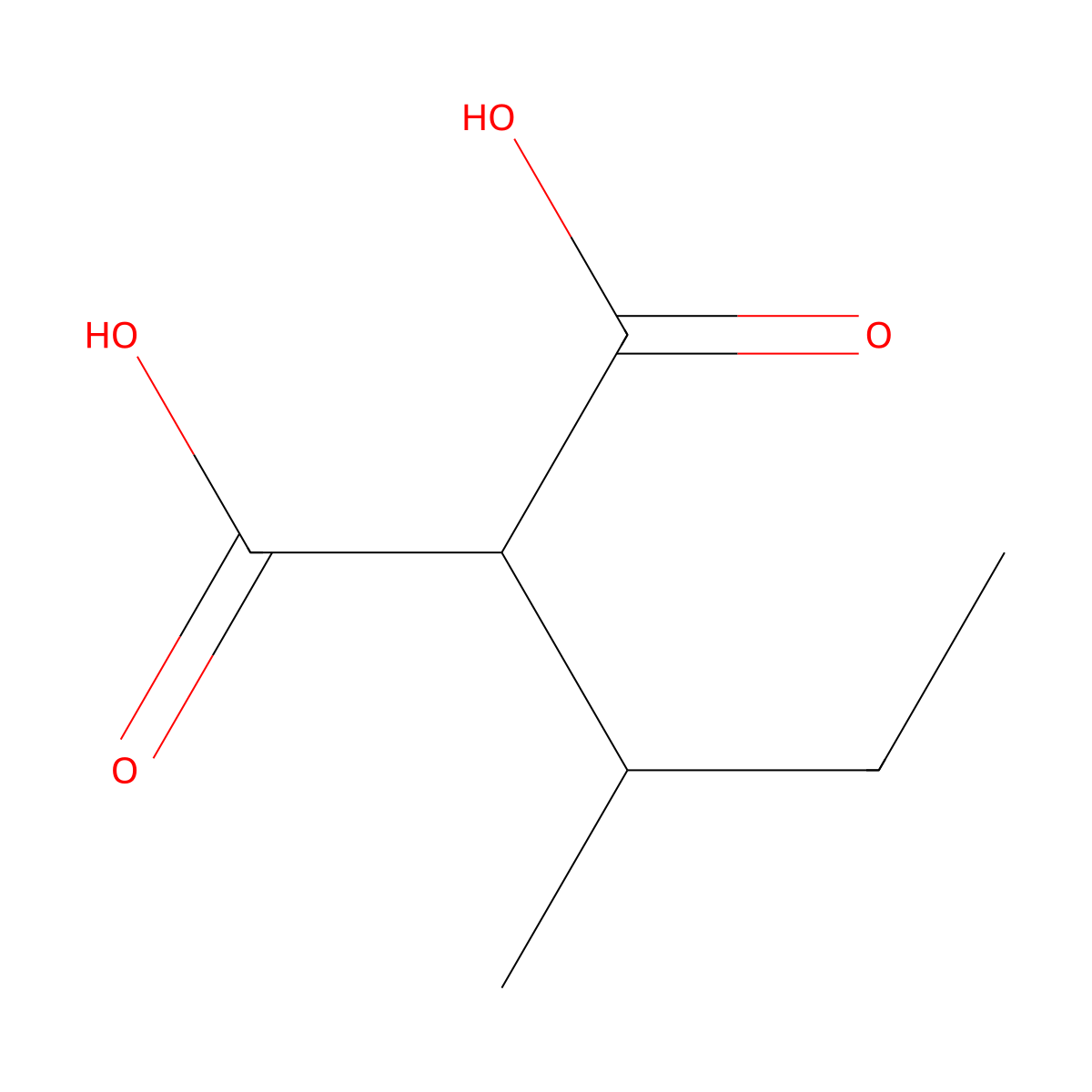 Butan-2-ylpropanedioic acid molecular structure, CAS 4372-15-0