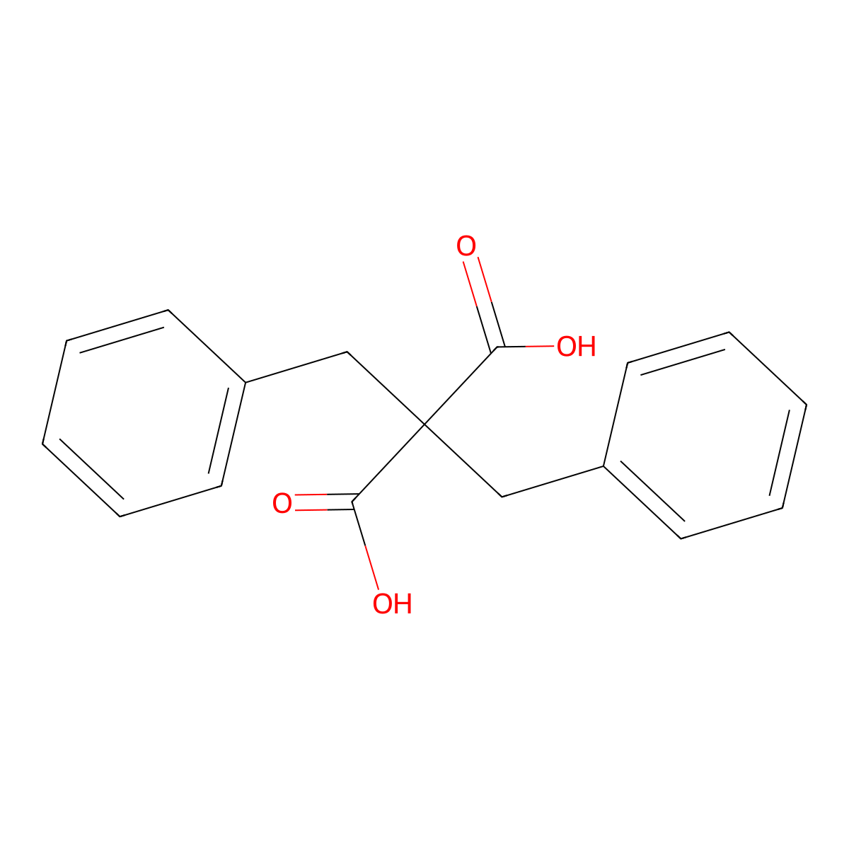 Dibenzylmalonic acid molecular structure, CAS 4372-32-1