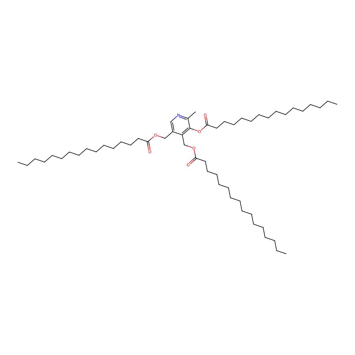 Pyridoxine tripalmitate molecular structure, CAS 4372-46-7