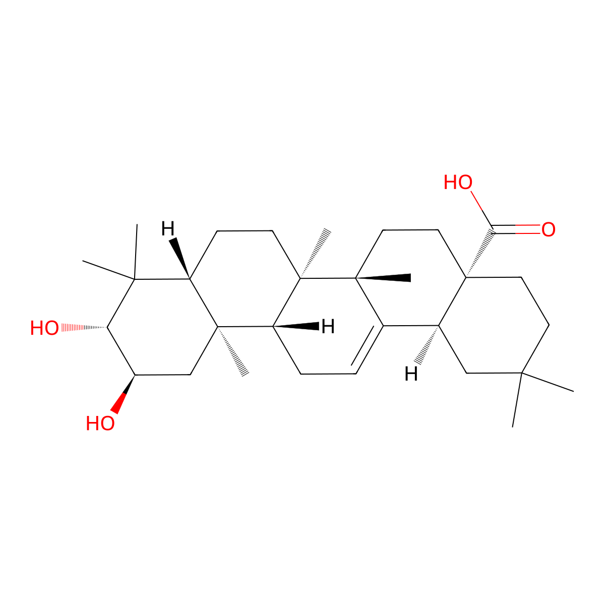 Maslinic Acid molecular structure, CAS 4373-41-5