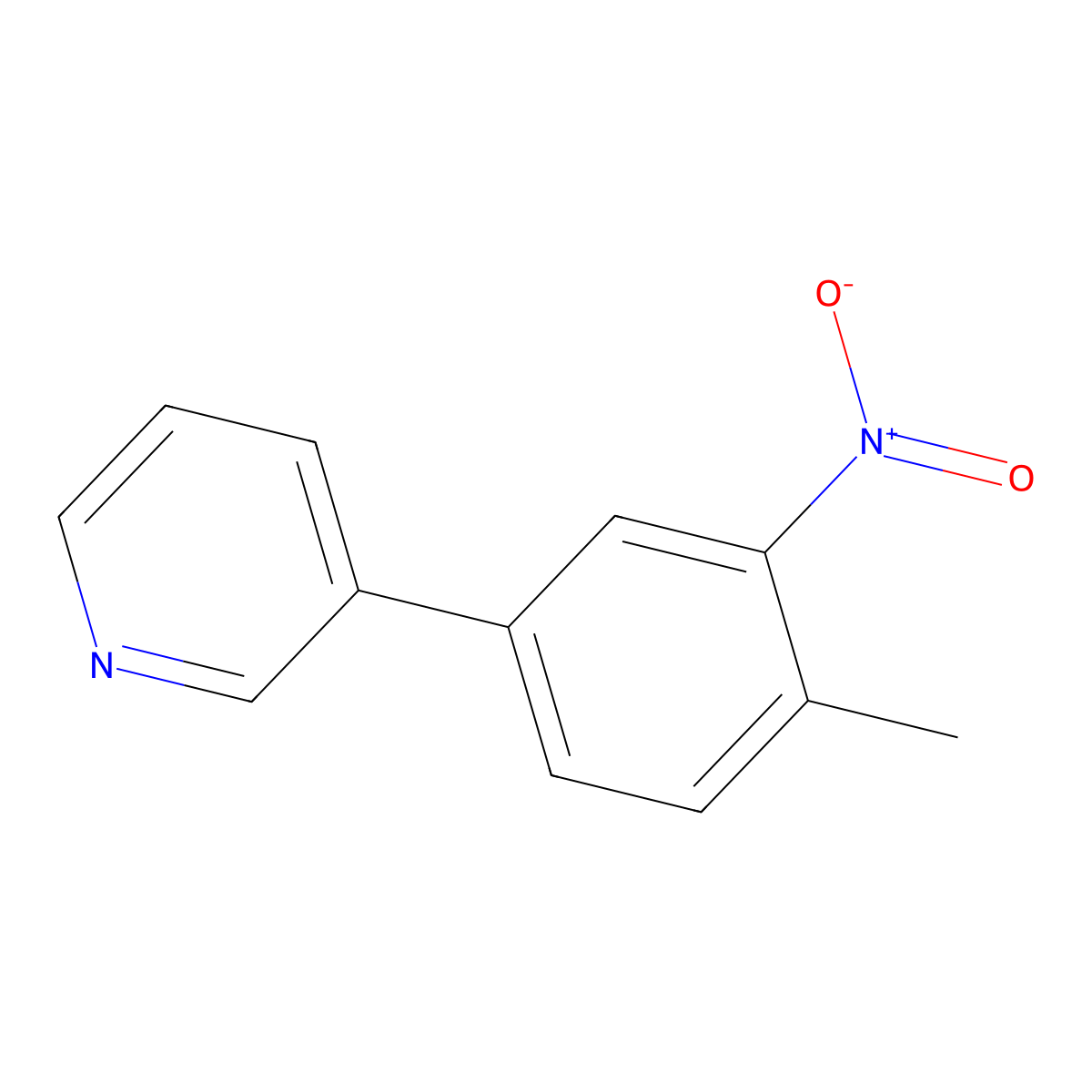3-(4-Methyl-3-nitrophenyl)pyridine molecular structure, CAS 4373-62-0