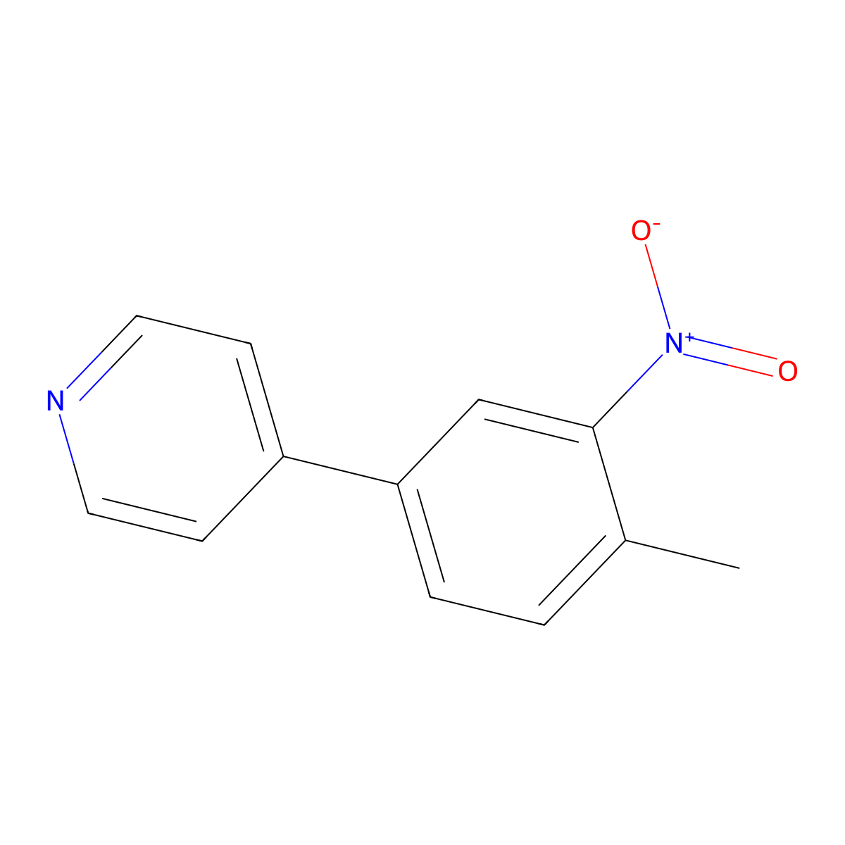 4-(4-Methyl-3-nitrophenyl)pyridine molecular structure, CAS 4373-63-1