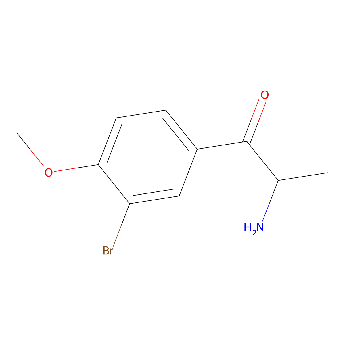2-Amino-1-(3-bromo-4-methoxyphenyl)propan-1-one molecular structure, CAS 4374-21-4