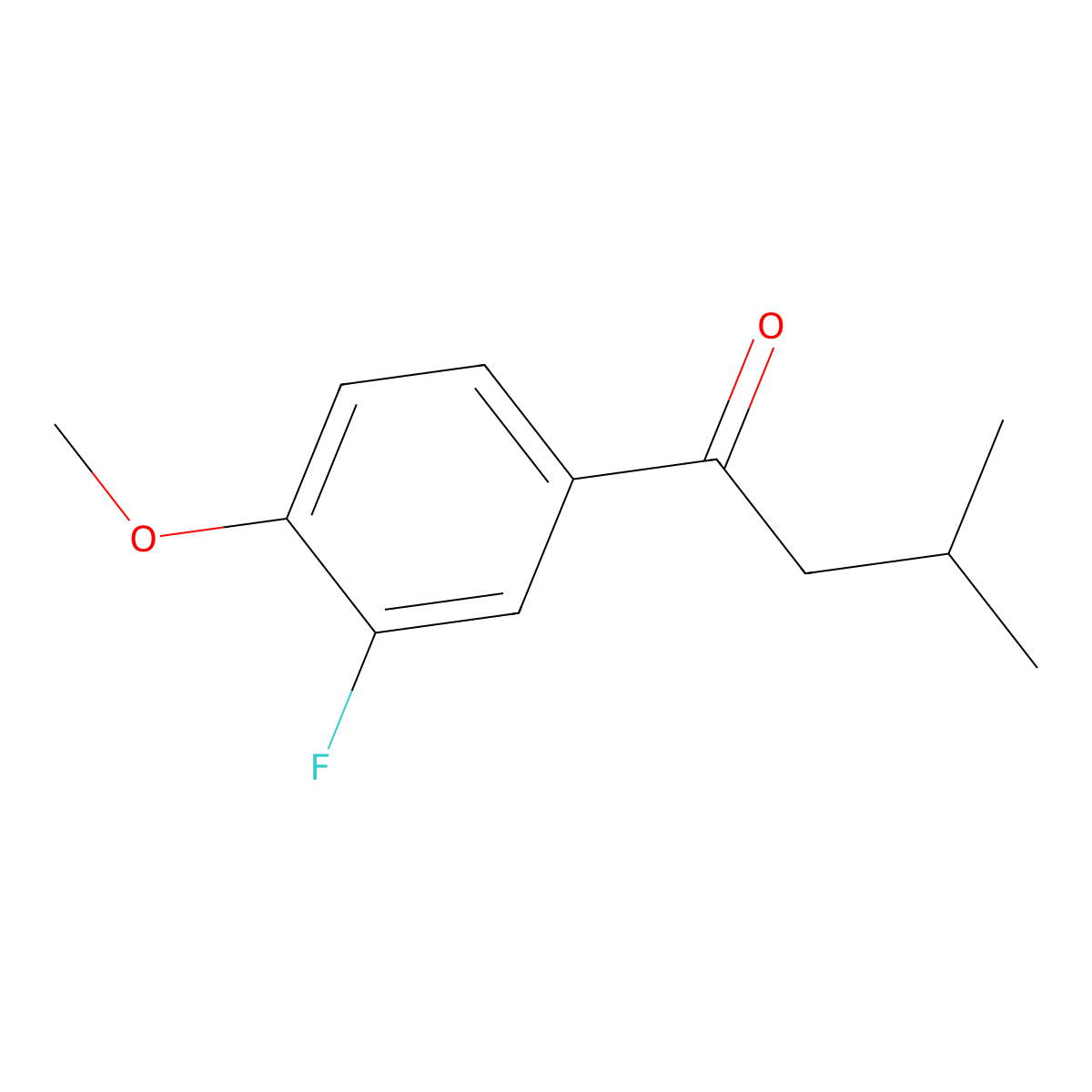 1-(3-Fluoro-4-methoxyphenyl)-3-methylbutan-1-one molecular structure, CAS 4374-24-7