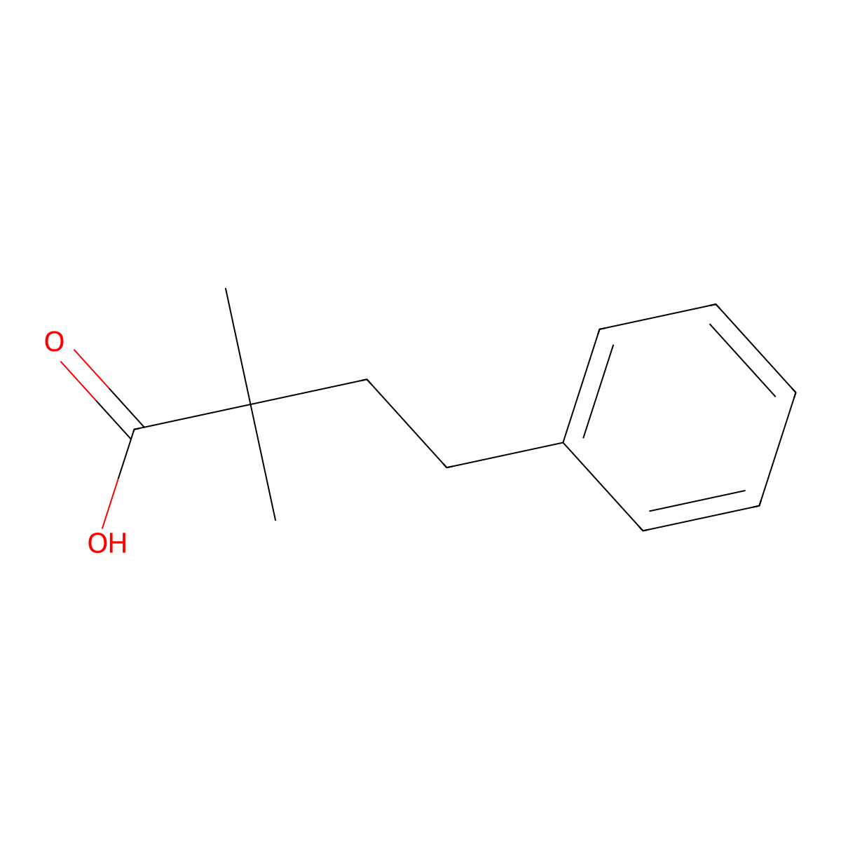 2,2-Dimethyl-4-phenylbutanoic acid molecular structure, CAS 4374-44-1