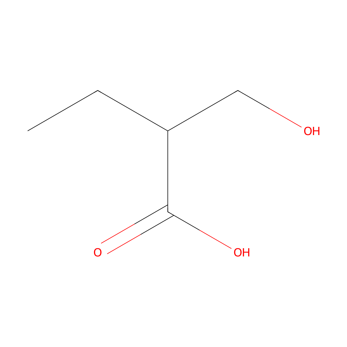 2-Ethyl-3-hydroxypropionic acid molecular structure, CAS 4374-62-3