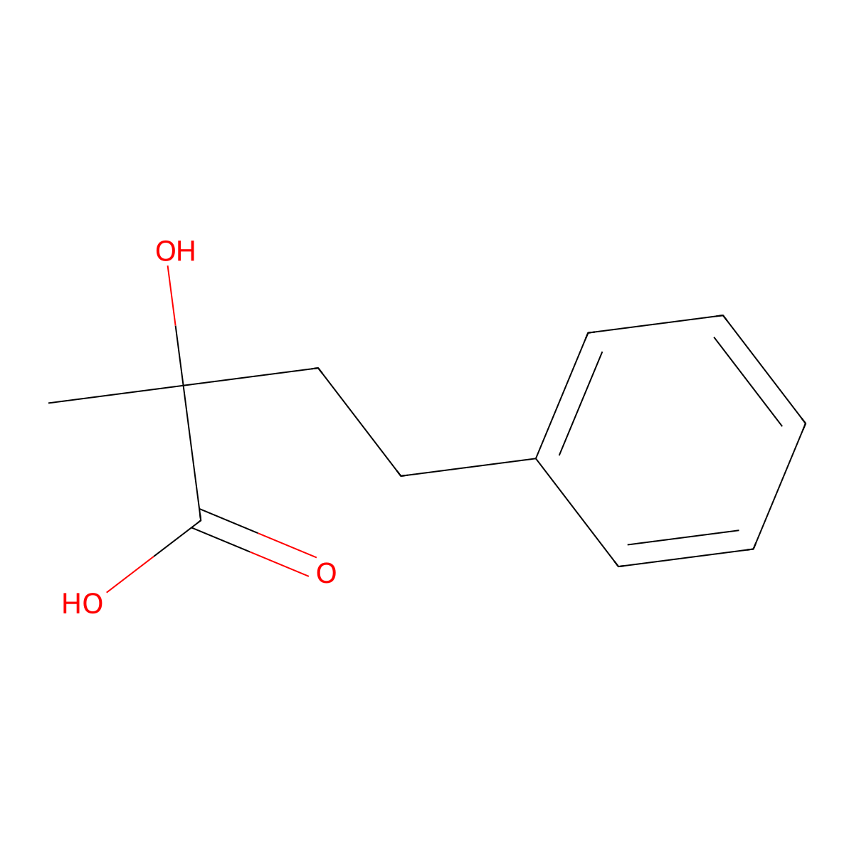 2-Hydroxy-2-methyl-4-phenylbutanoic acid molecular structure, CAS 4374-63-4