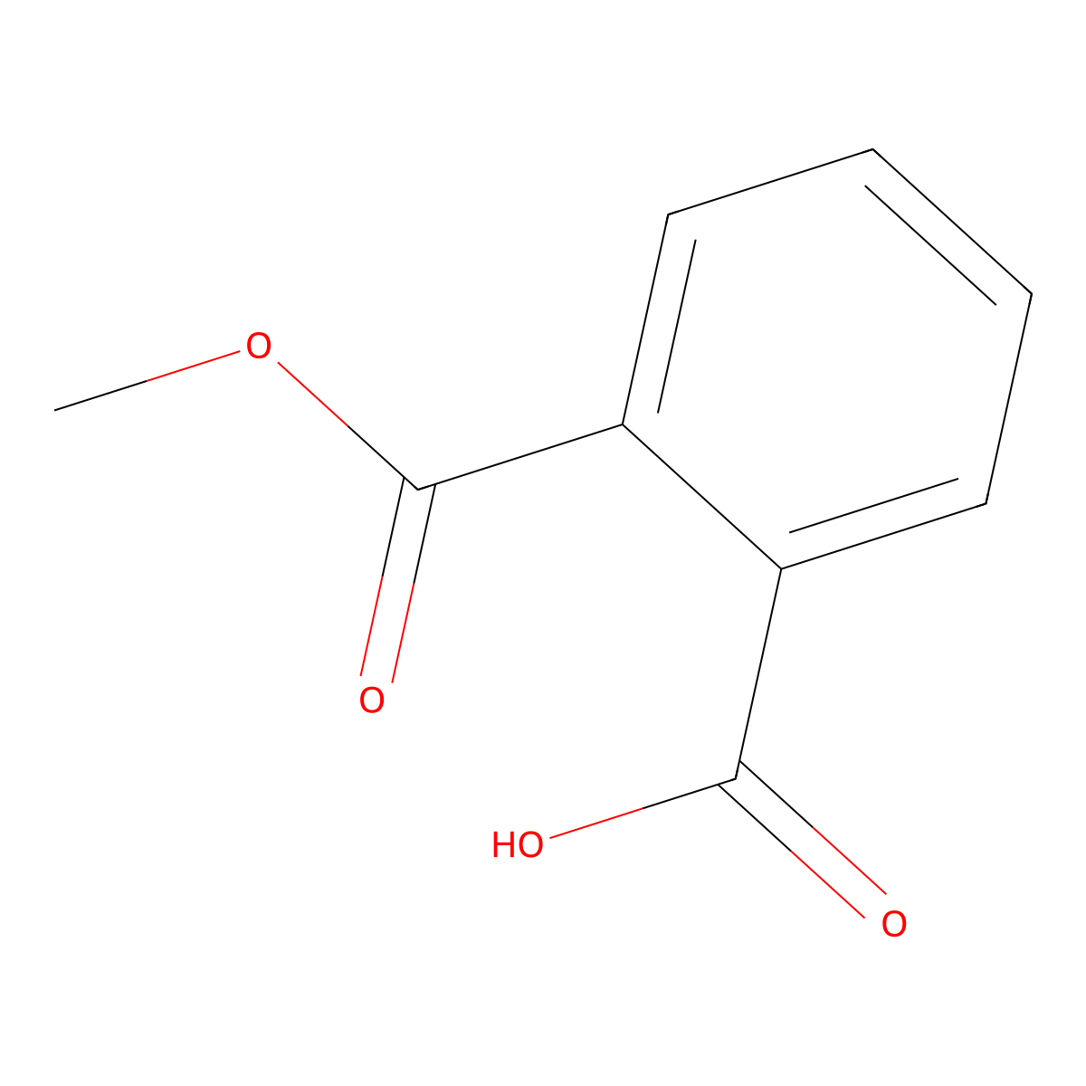 Monomethyl phthalate molecular structure, CAS 4376-18-5