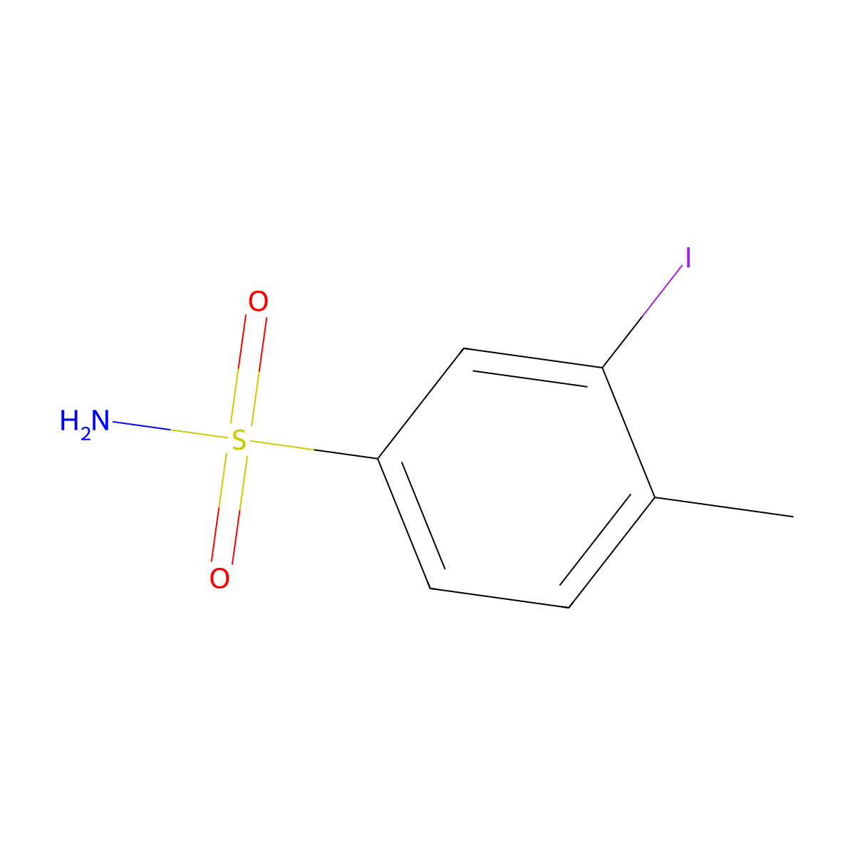 3-Iodo-4-methylbenzene-1-sulfonamide molecular structure, CAS 437604-15-4