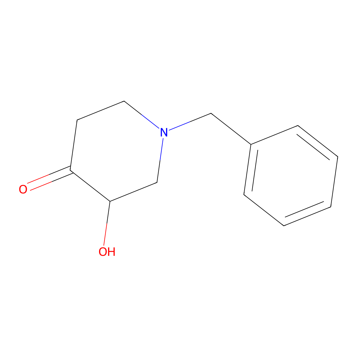 1-Benzyl-3-hydroxypiperidin-4-one molecular structure, CAS 437608-32-7