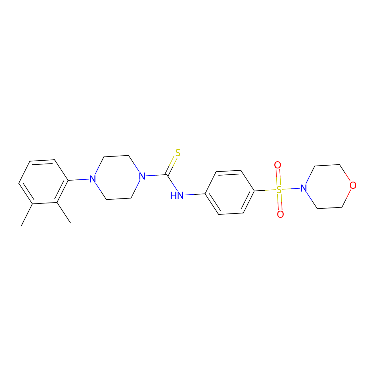 4-{[4-({[4-(2,3-Dimethylphenyl)piperazinyl]thioxomethyl}amino)phenyl]sulfonyl} morpholine molecular structure, CAS 437618-18-3