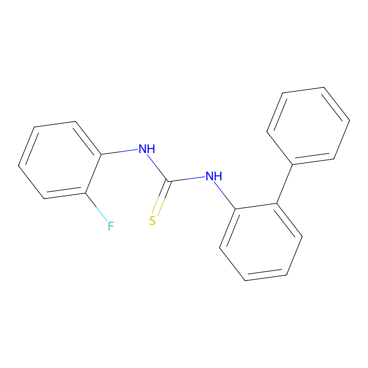 1-Biphenyl-2-yl-3-(2-fluorophenyl)thiourea molecular structure, CAS 437618-63-8