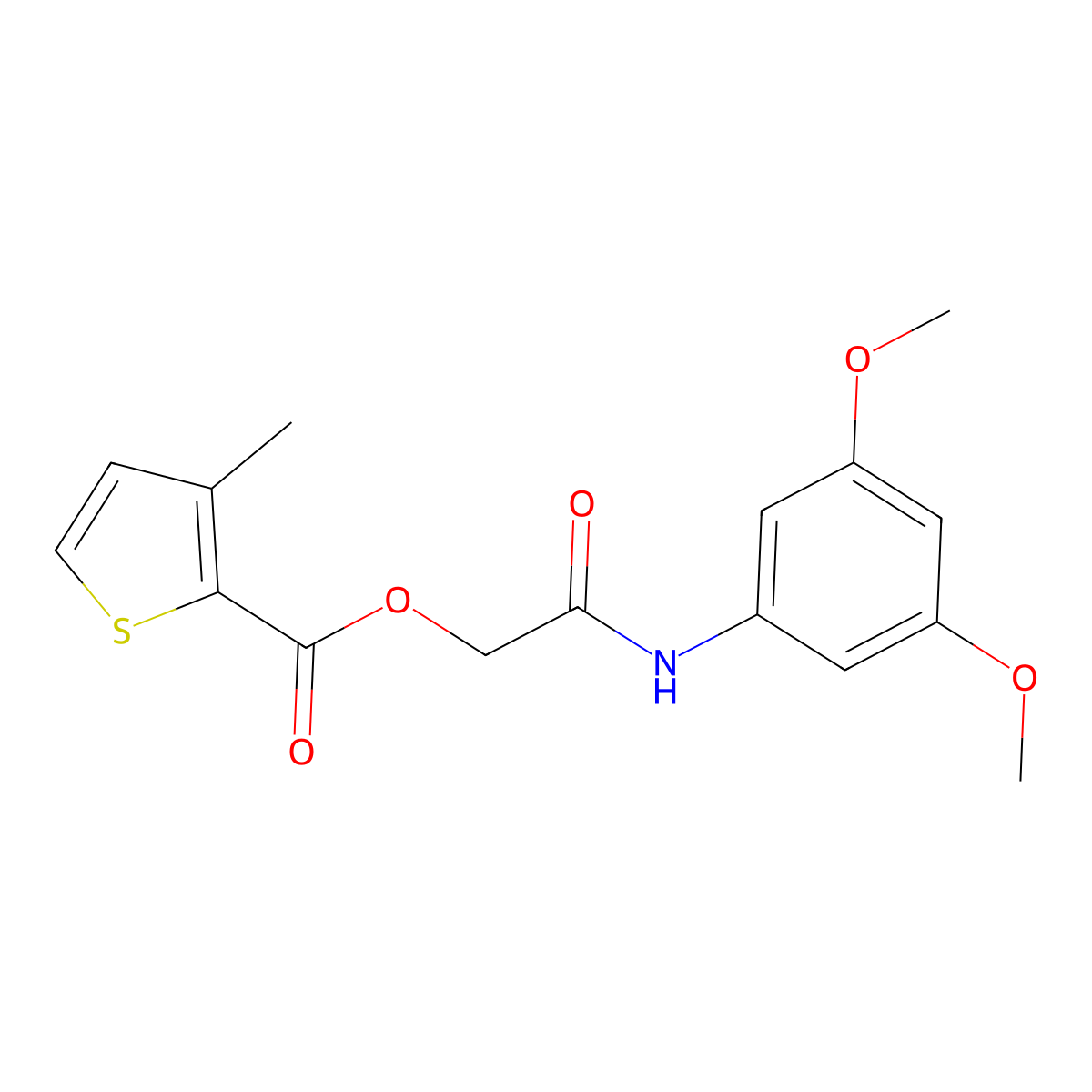 [(3,5-Dimethoxyphenyl)carbamoyl]methyl 3-methylthiophene-2-carboxylate molecular structure, CAS 437618-93-4