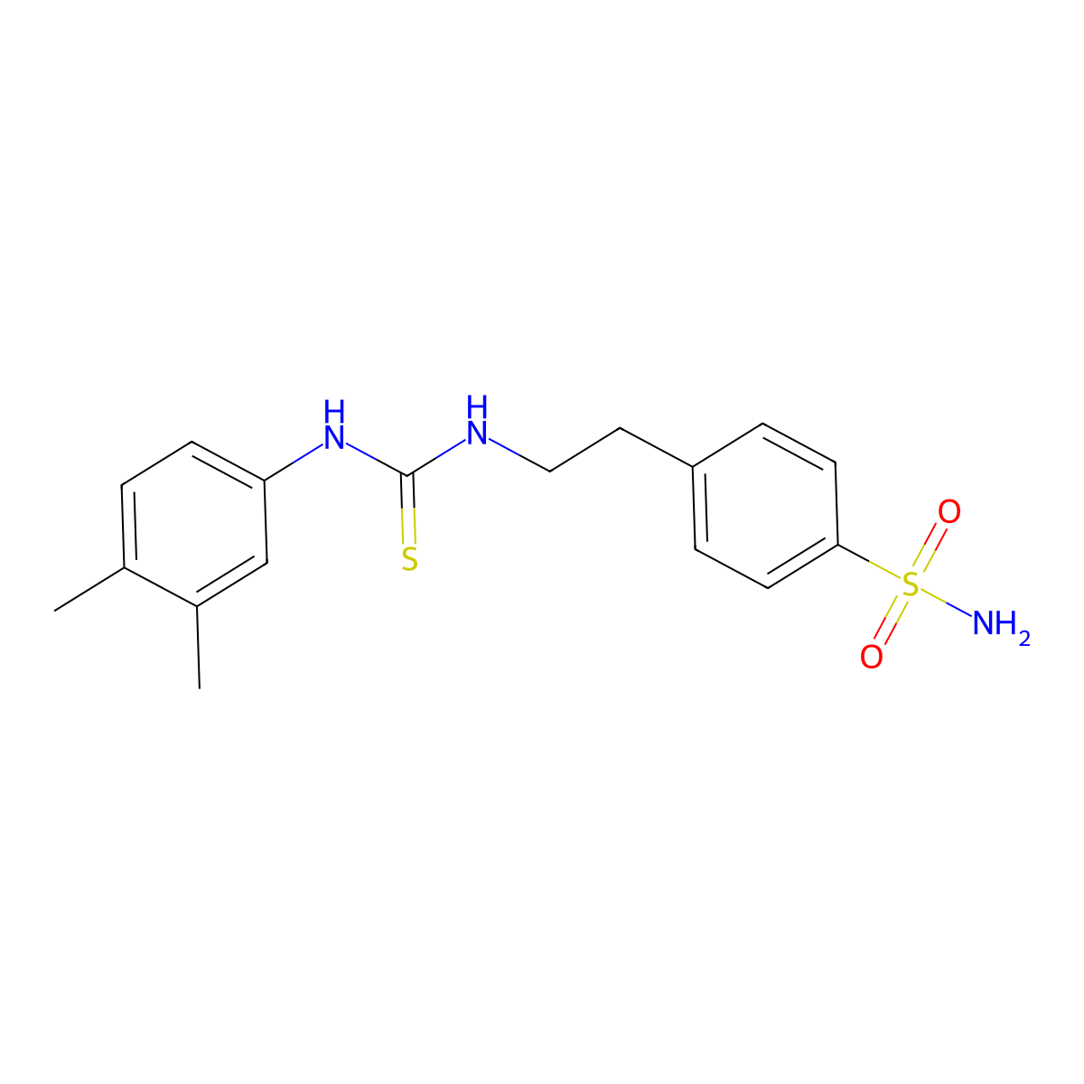 1-(3,4-Dimethylphenyl)-3-[2-(4-sulfamoylphenyl)ethyl]thiourea molecular structure, CAS 437625-40-6