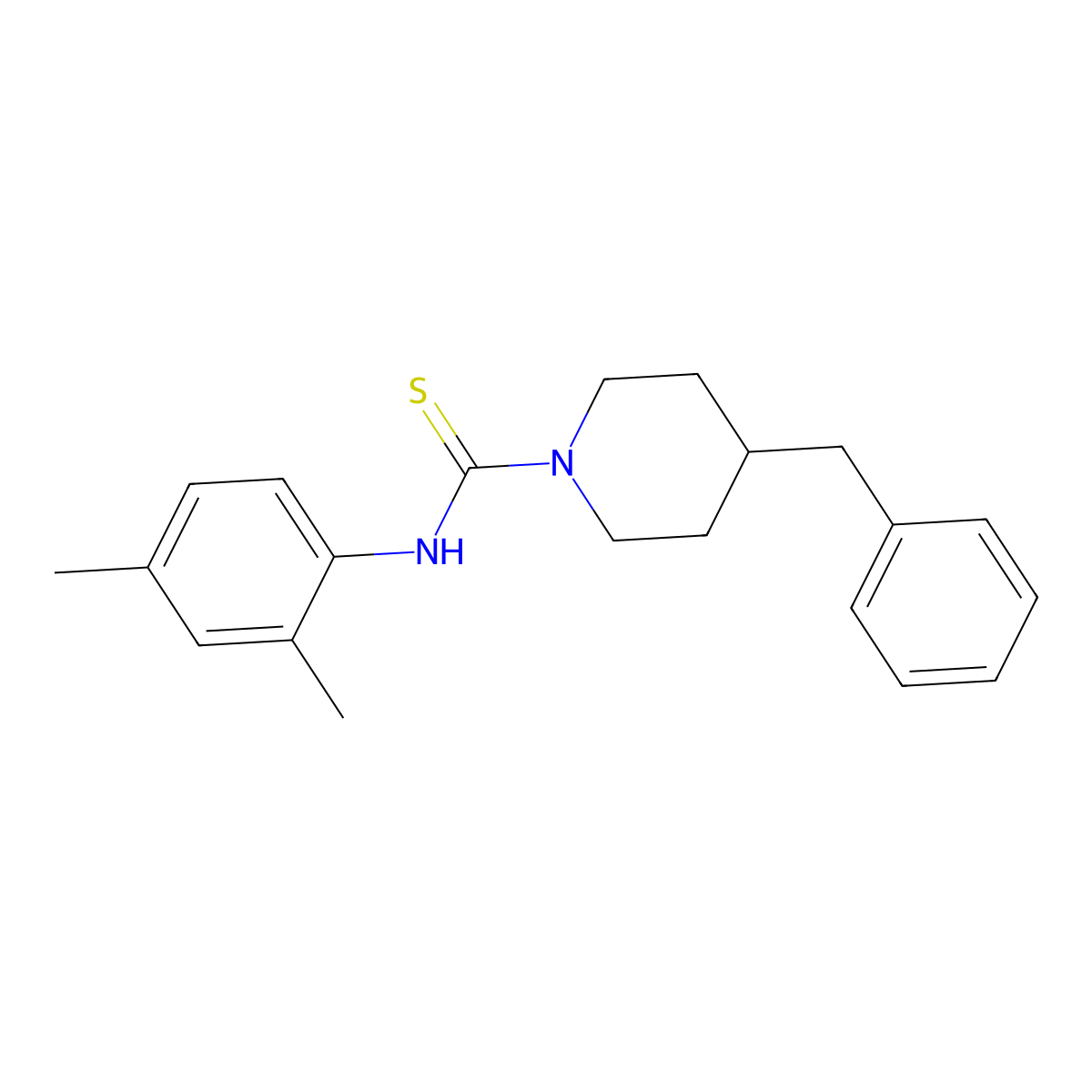 4-benzyl-N-(2,4-dimethylphenyl)piperidine-1-carbothioamide molecular structure, CAS 437635-88-6