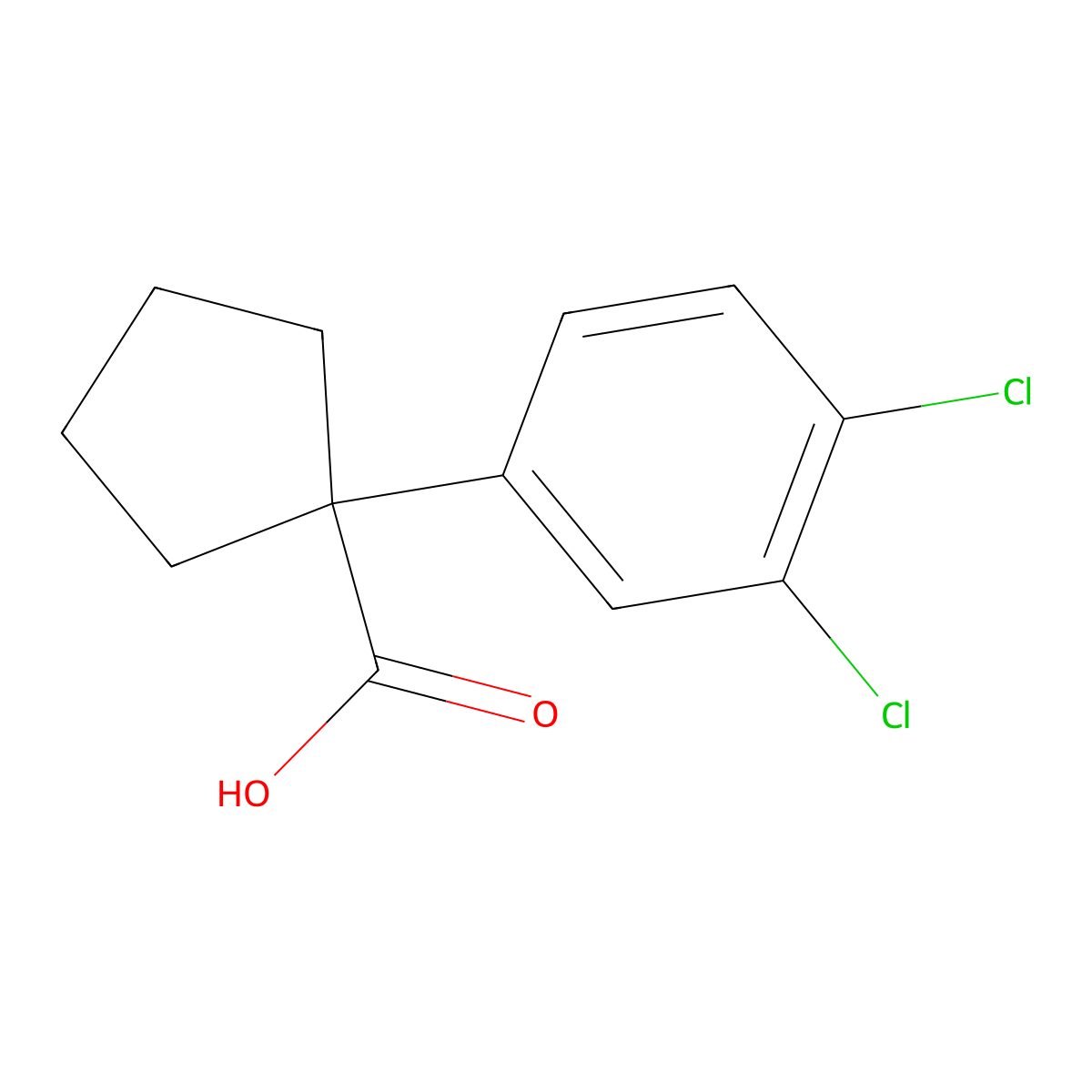 1-(3,4-DICHLOROPHENYL)CYCLOPENTANECARBOXYLIc acid molecular structure, CAS 437650-06-1