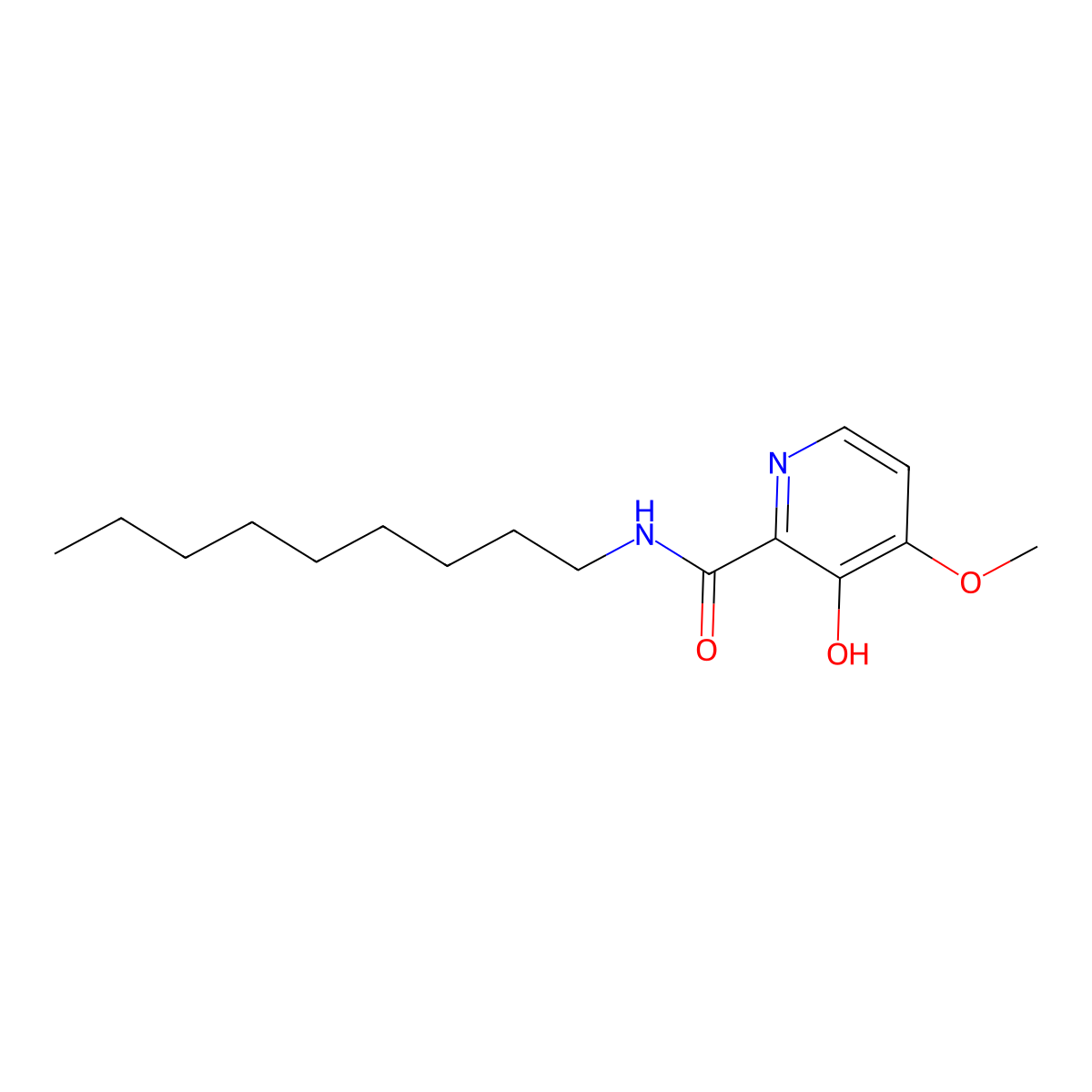 2-Pyridinecarboxamide, 3-hydroxy-4-methoxy-N-nonyl- molecular structure, CAS 437651-11-1