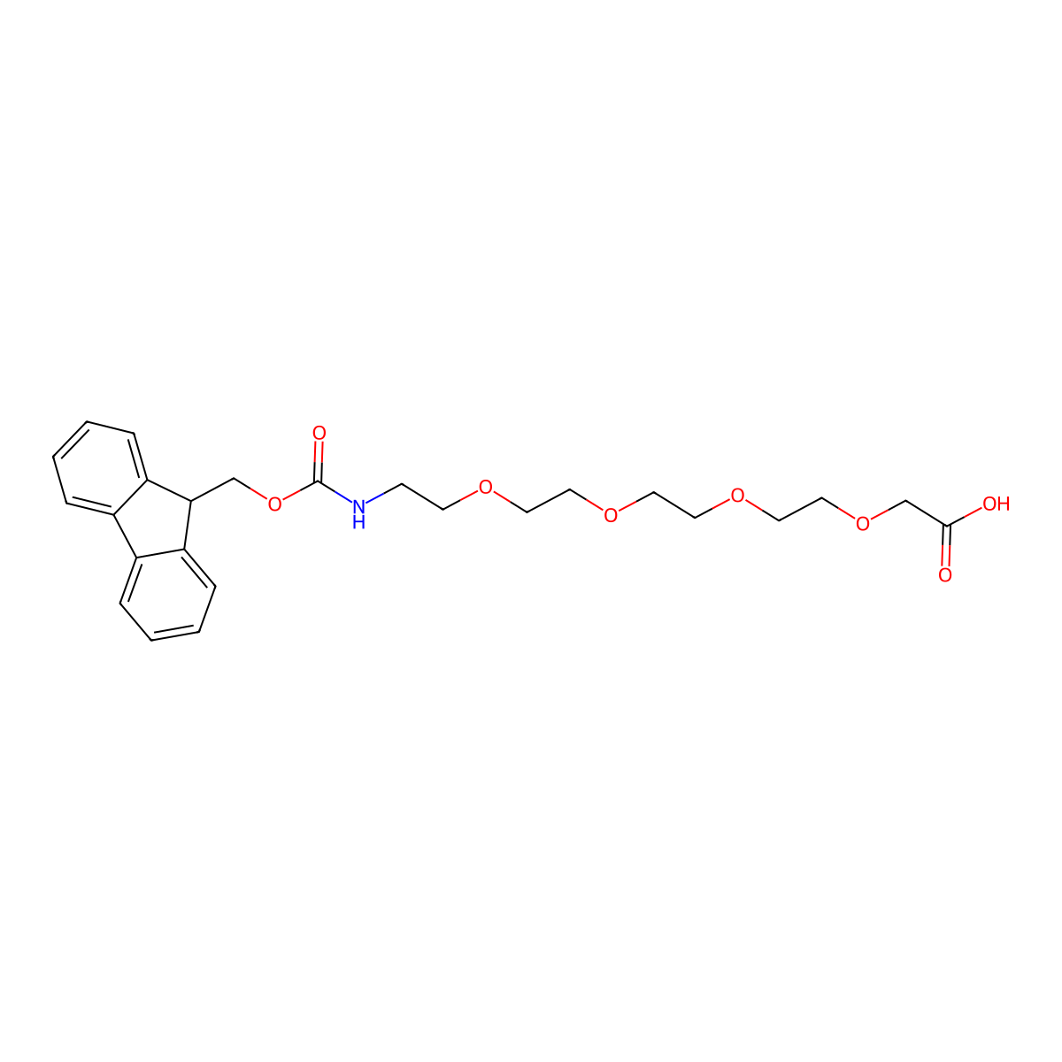 Fmoc-NH-PEG4-CH2COOH molecular structure, CAS 437655-95-3