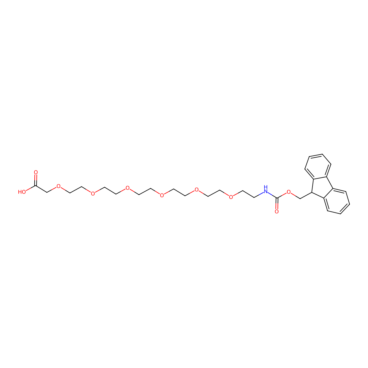 Fmoc-NH-PEG6-CH2COOH molecular structure, CAS 437655-96-4