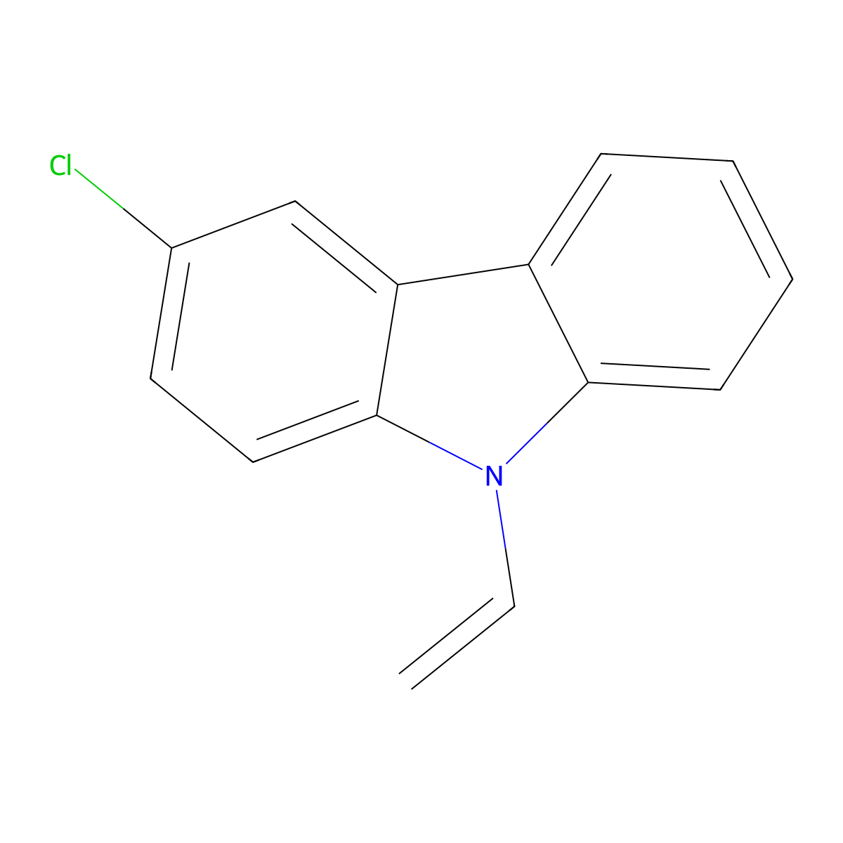 9H-Carbazole, 3-chloro-9-ethenyl- molecular structure, CAS 4377-60-0