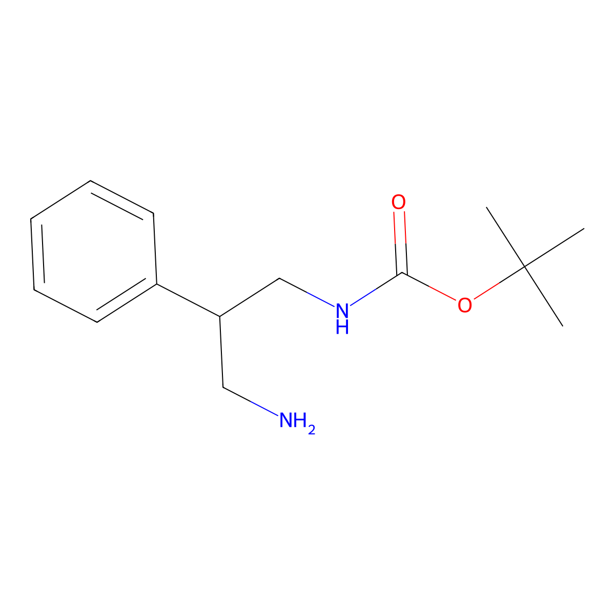 tert-butyl N-(3-amino-2-phenylpropyl)carbamate molecular structure, CAS 437708-57-1