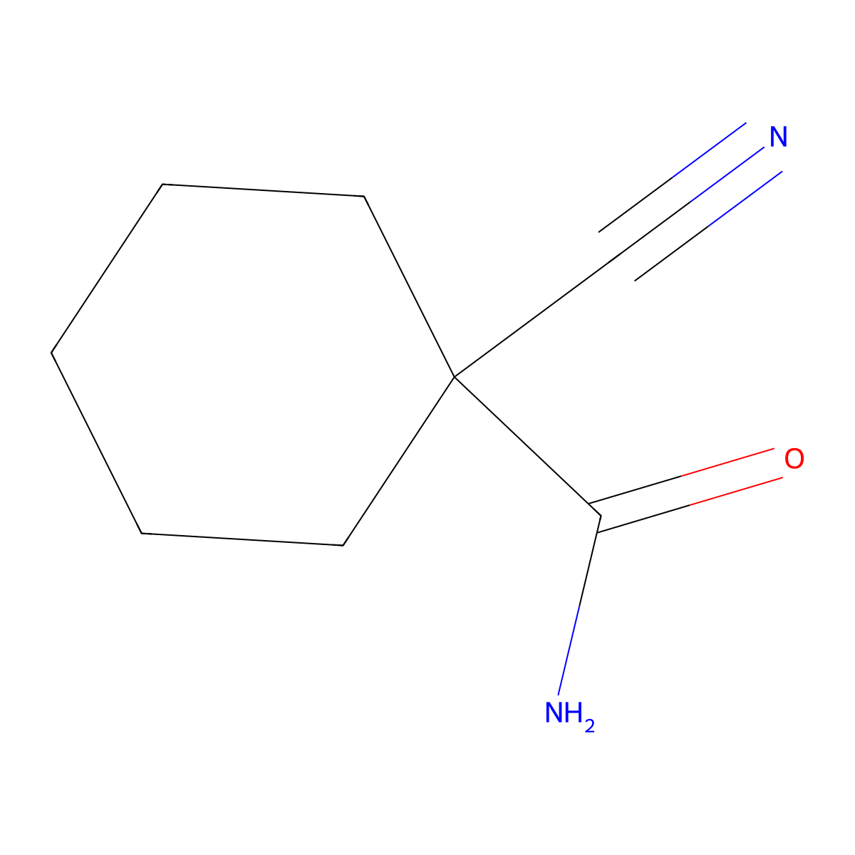 1-Cyanocyclohexanecarboxamide molecular structure, CAS 437708-59-3