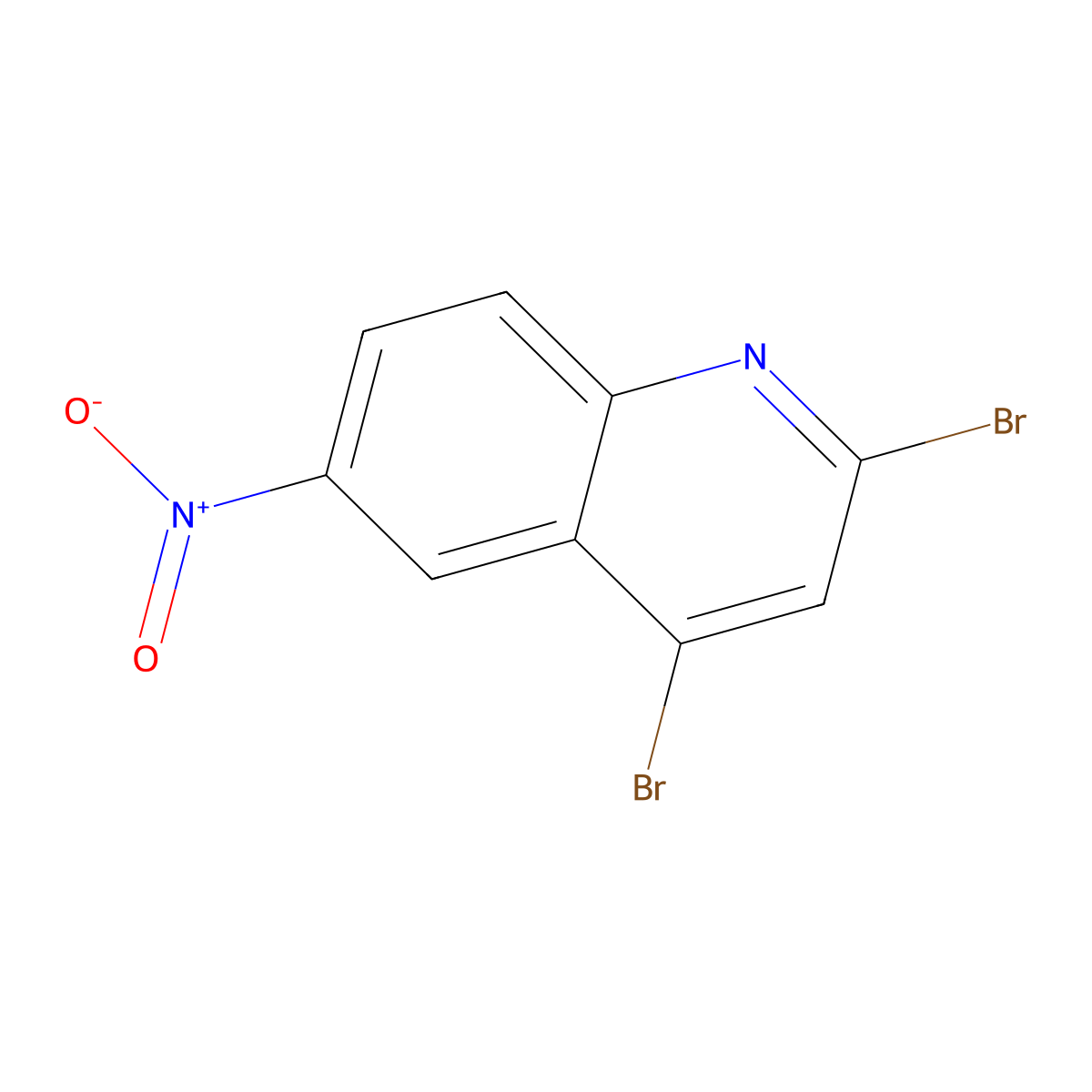 2,4-Dibromo-6-nitroquinoline molecular structure, CAS 437708-86-6