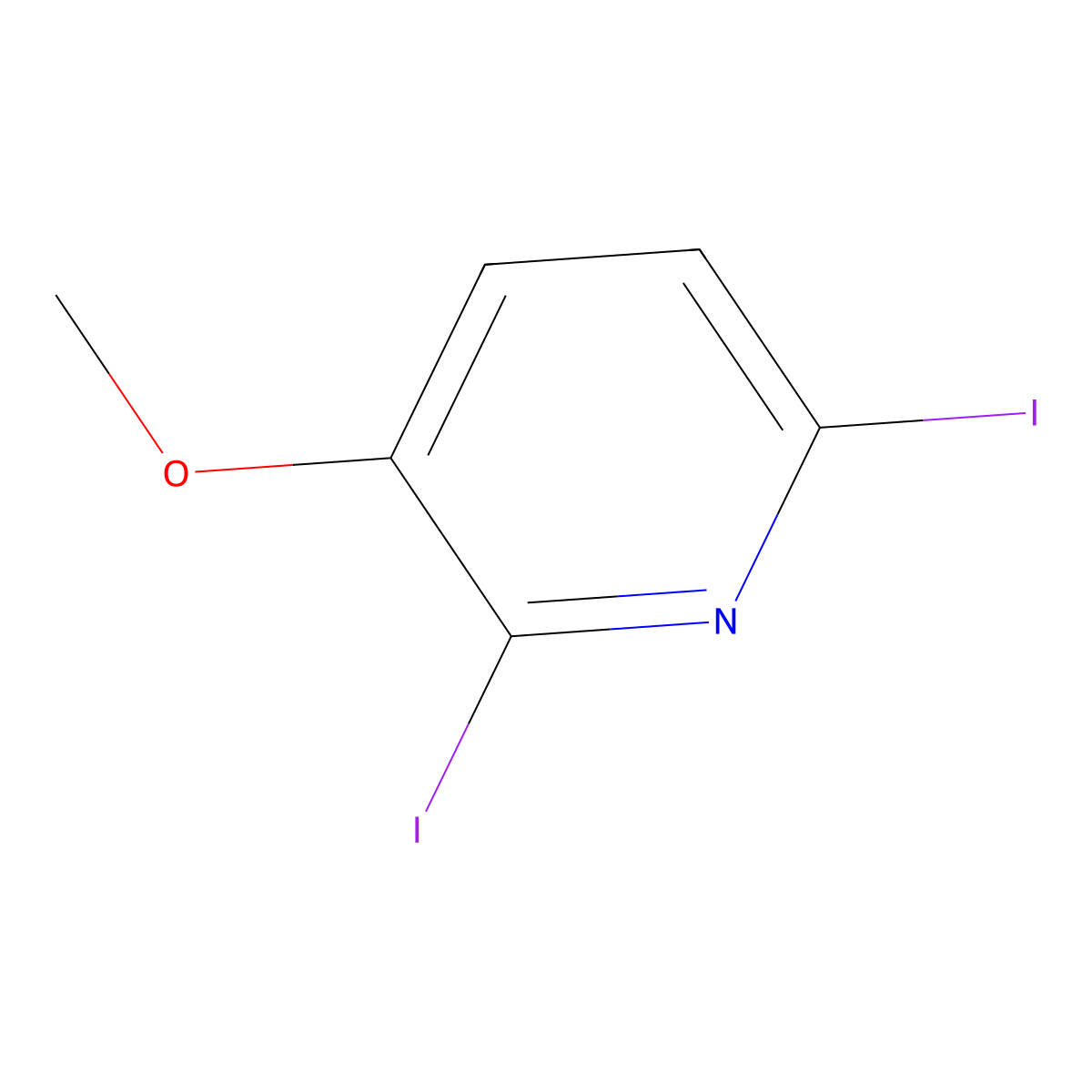 2,6-Diiodo-3-methoxypyridine molecular structure, CAS 437709-98-3