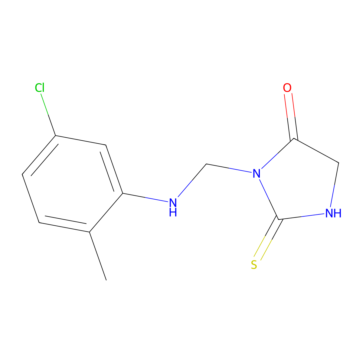 3-[(5-chloro-2-methylanilino)methyl]-2-thioxotetrahydro-4H-imidazol-4-one molecular structure, CAS 437710-50-4