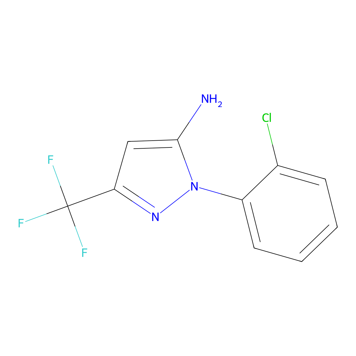1-(2-chlorophenyl)-3-(trifluoromethyl)-1H-pyrazol-5-amine molecular structure, CAS 437711-26-7