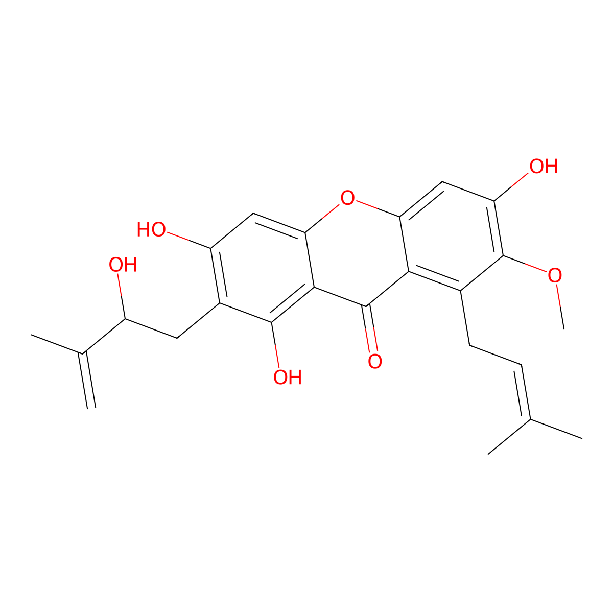 Mangostenol molecular structure, CAS 437711-43-8