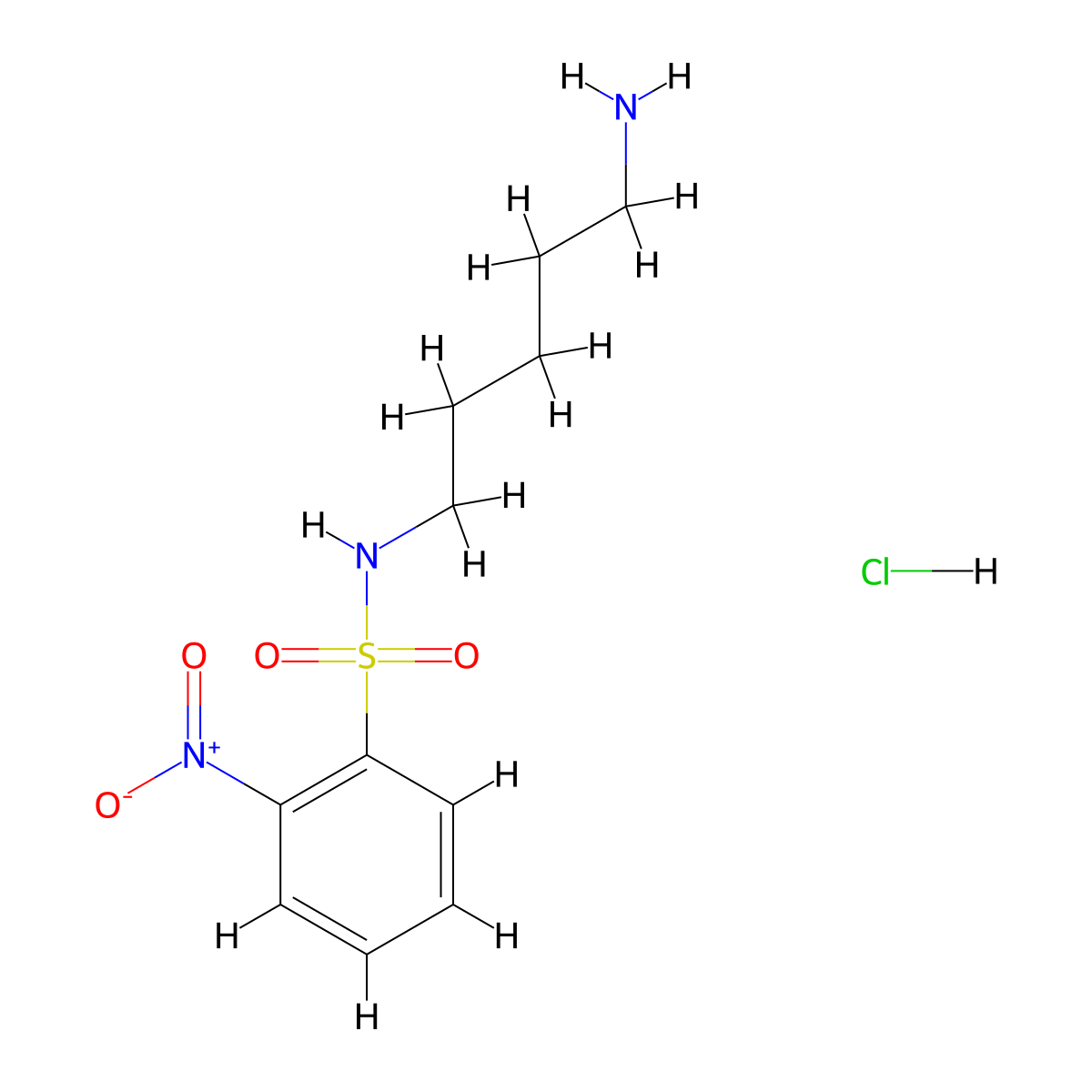 N-(5-Aminopentyl)-2-nitrobenzenesulfonamide Hydrochloride molecular structure, CAS 437718-20-2