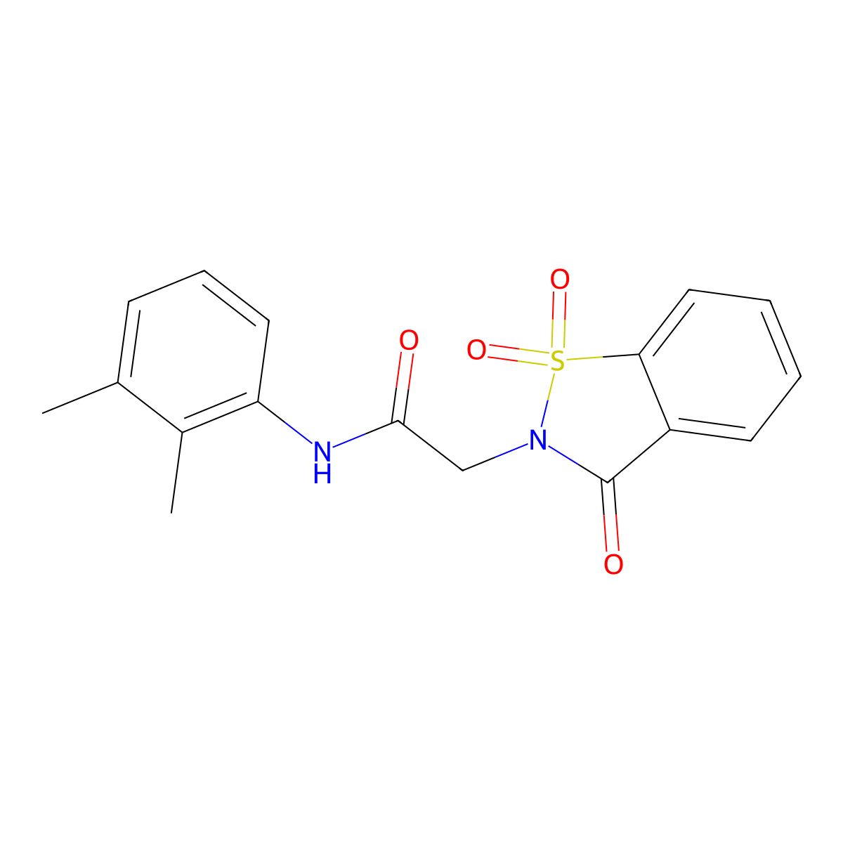 N-(2,3-dimethylphenyl)-2-(1,1,3-trioxo-1,2-benzothiazol-2-yl)acetamide molecular structure, CAS 437722-04-8