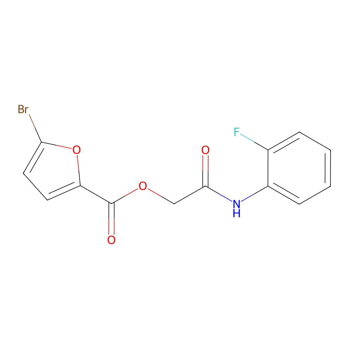 [(2-Fluorophenyl)carbamoyl]methyl 5-bromofuran-2-carboxylate molecular structure, CAS 437725-78-5
