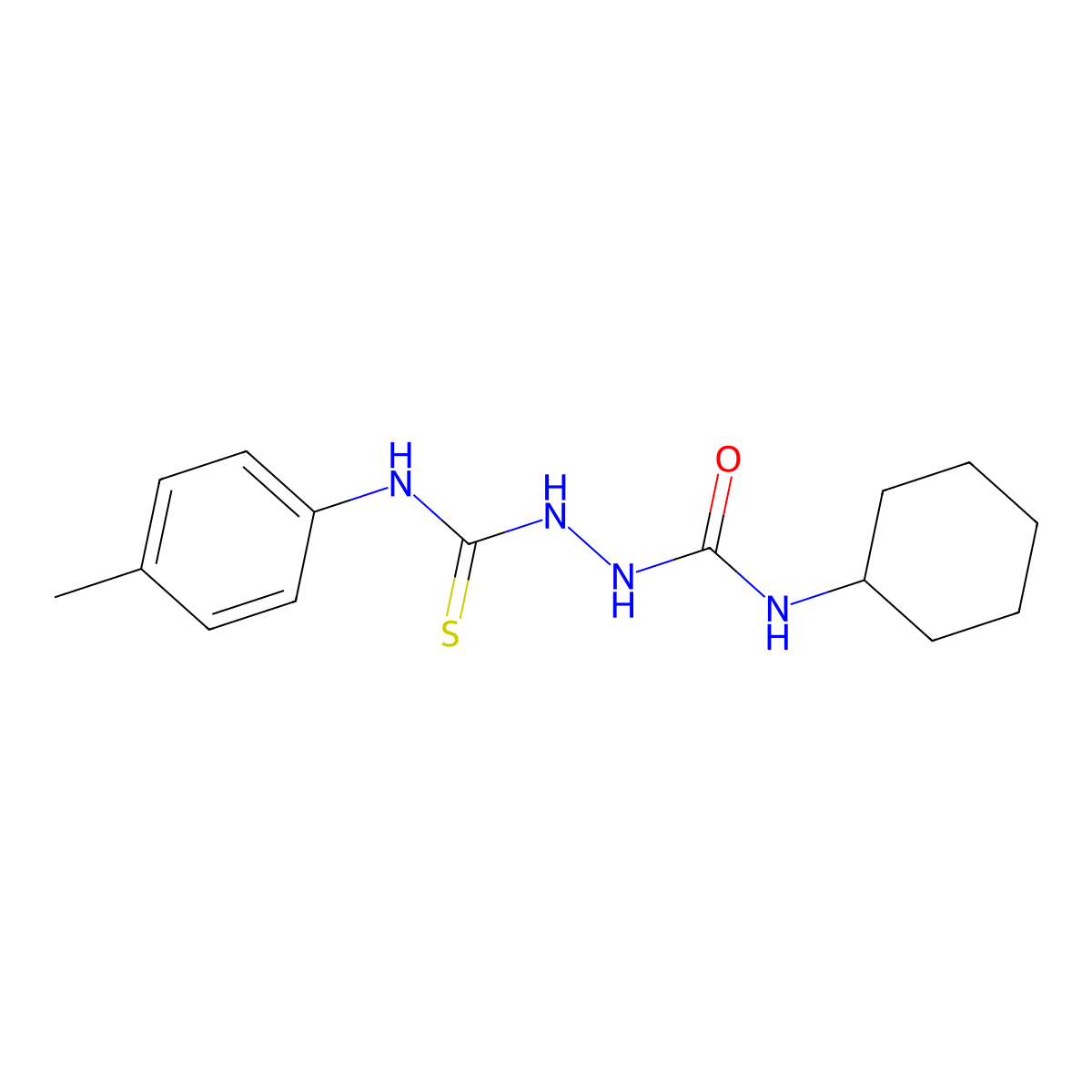 1-Cyclohexyl-3-[(4-methylphenyl)carbamothioylamino]urea molecular structure, CAS 437727-60-1
