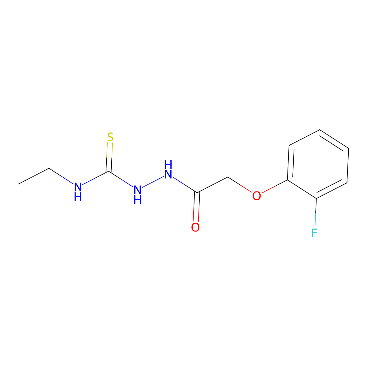 1-Ethyl-3-[[2-(2-fluorophenoxy)acetyl]amino]thiourea molecular structure, CAS 437728-06-8