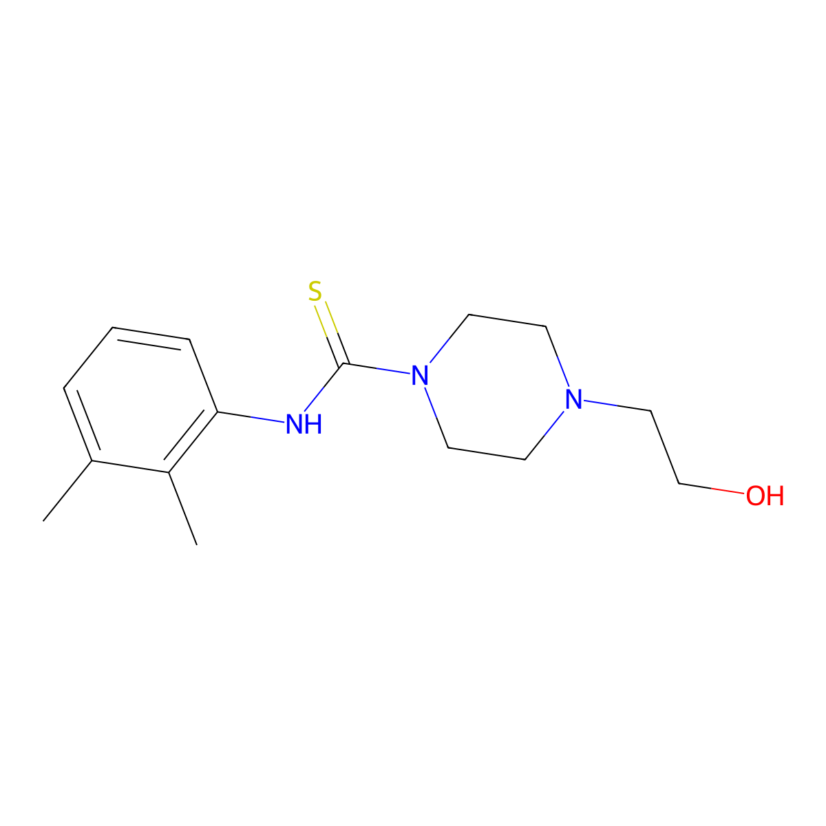 N-(2,3-dimethylphenyl)-4-(2-hydroxyethyl)piperazine-1-carbothioamide molecular structure, CAS 437734-67-3