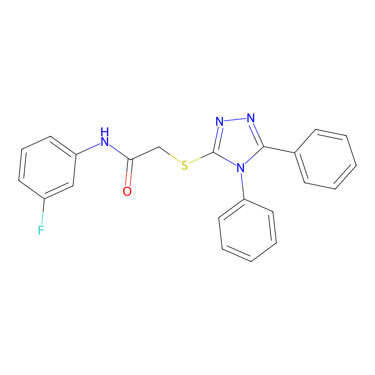 2-[(4,5-diphenyl-4H-1,2,4-triazol-3-yl)sulfanyl]-N-(3-fluorophenyl)acetamide molecular structure, CAS 437735-12-1