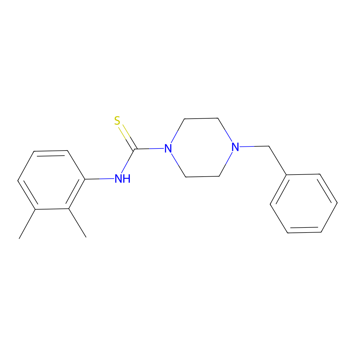 4-benzyl-N-(2,3-dimethylphenyl)piperazine-1-carbothioamide molecular structure, CAS 437740-47-1