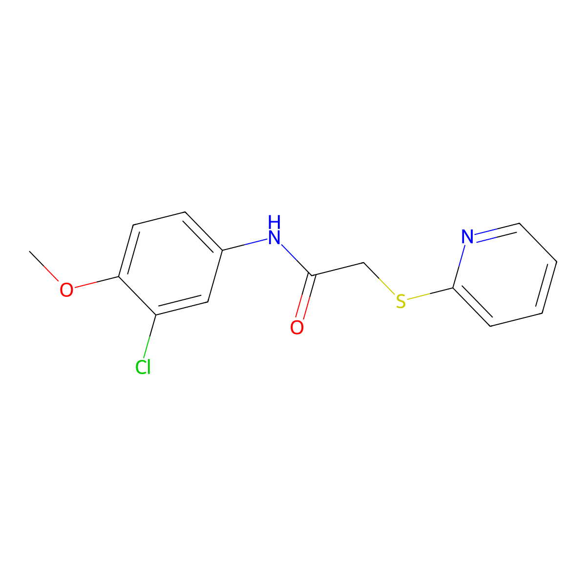 N-(3-chloro-4-methoxyphenyl)-2-(pyridin-2-ylsulfanyl)acetamide molecular structure, CAS 437742-10-4