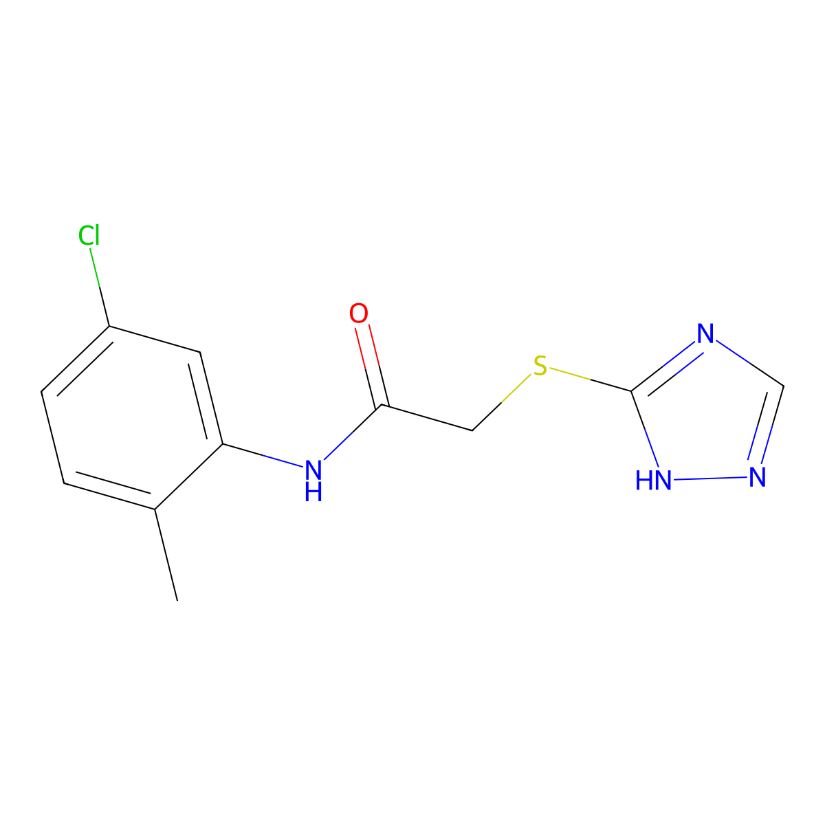 N-(5-chloro-2-methylphenyl)-2-(1H-1,2,4-triazol-5-ylsulfanyl)acetamide molecular structure, CAS 437750-59-9