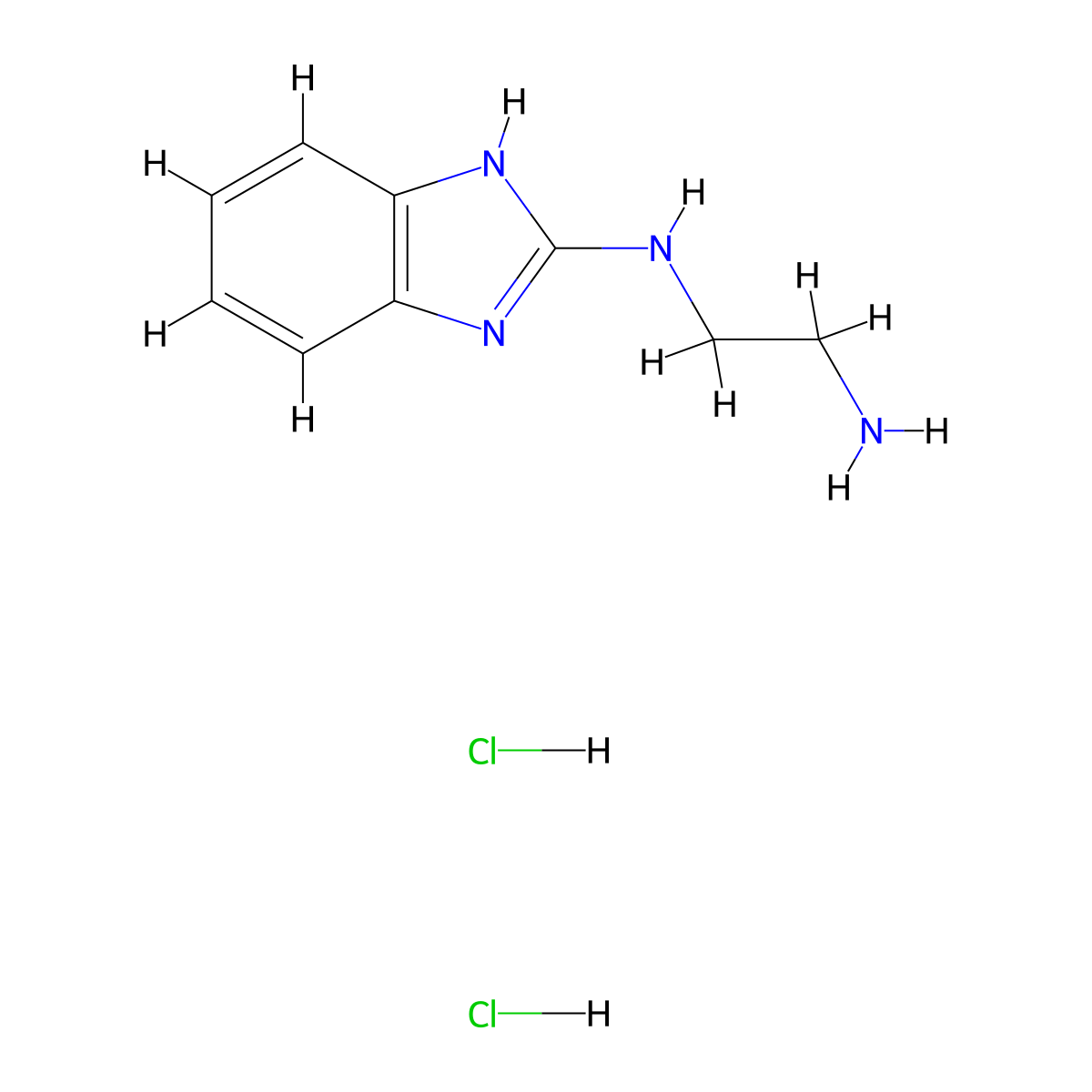 N1-(1H-1,3-benzodiazol-2-yl)ethane-1,2-diamine dihydrochloride molecular structure, CAS 437752-38-0