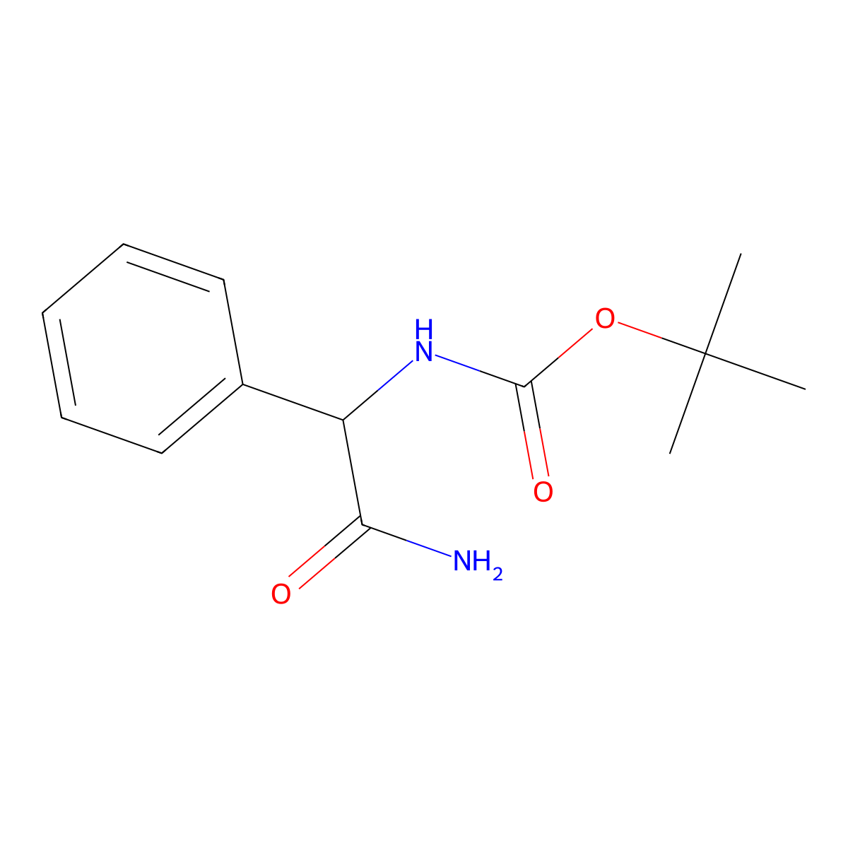 Carbamic acid, (2-amino-2-oxo-1-phenylethyl)-, 1,1-dimethylethyl ester molecular structure, CAS 437768-38-2