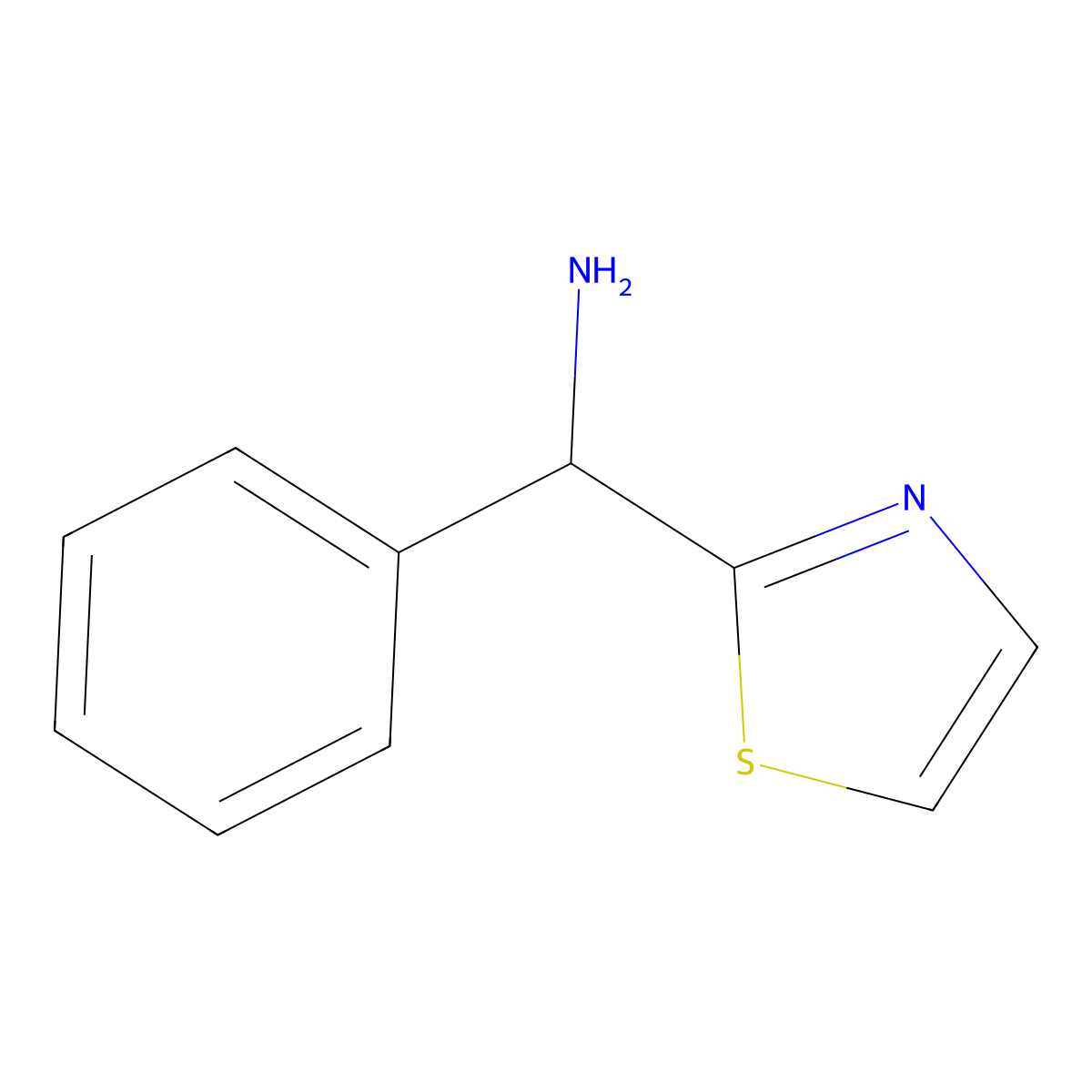 Phenyl(1,3-thiazol-2-yl)methanamine molecular structure, CAS 437768-45-1