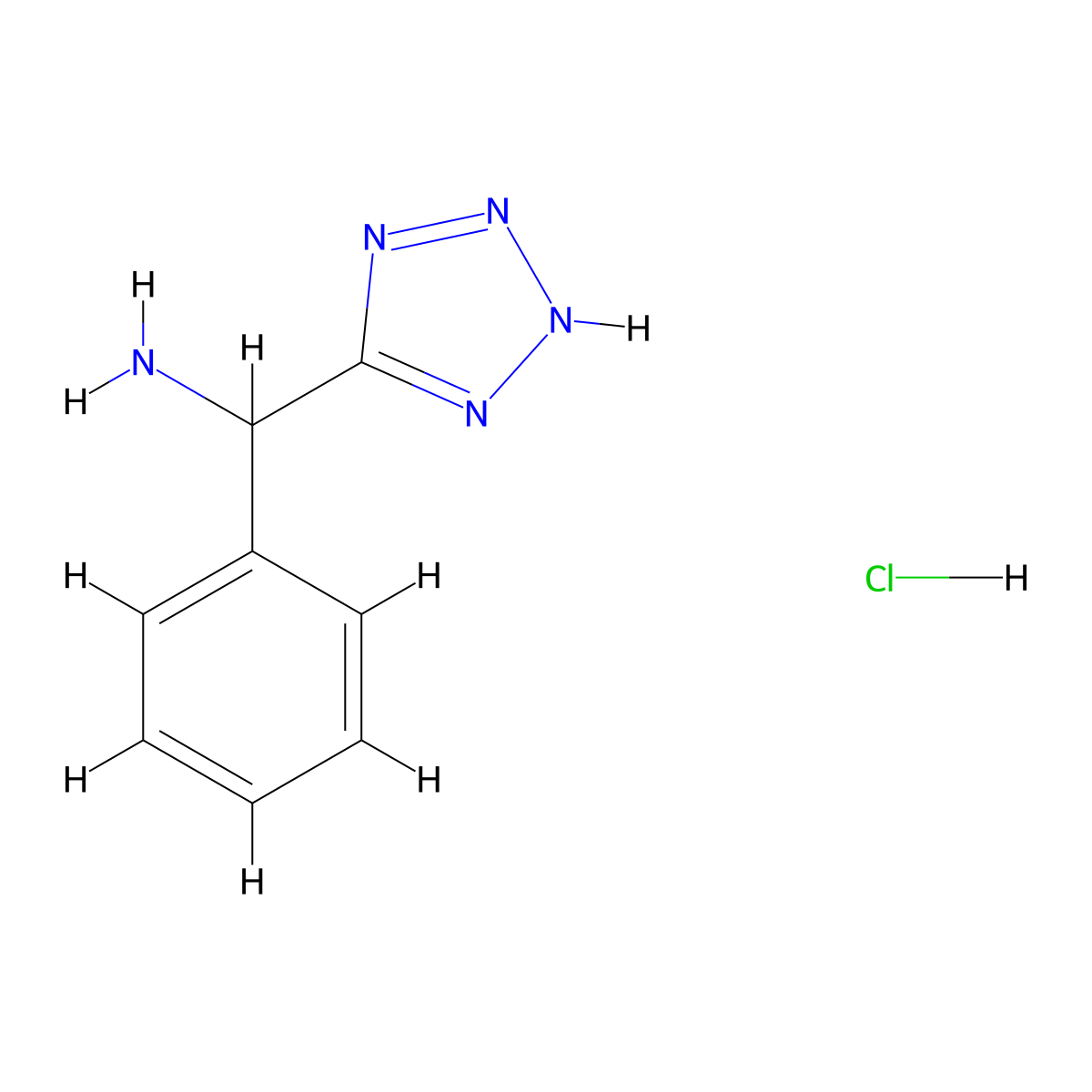 phenyl(1H-1,2,3,4-tetrazol-5-yl)methanamine hydrochloride molecular structure, CAS 437768-48-4