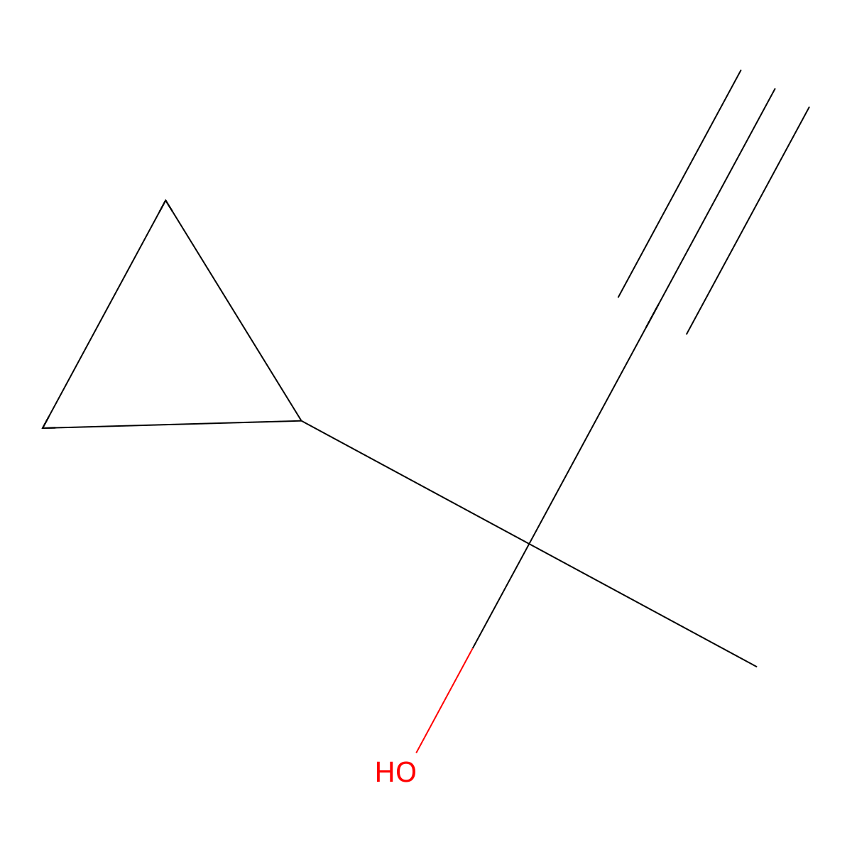 alpha-Ethynyl-alpha-methylcyclopropanemethanol molecular structure, CAS 4378-02-3