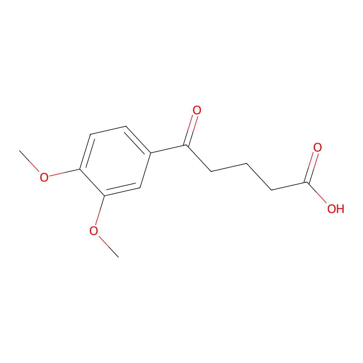 5-(3,4-Dimethoxyphenyl)-5-oxopentanoic acid molecular structure, CAS 4378-55-6
